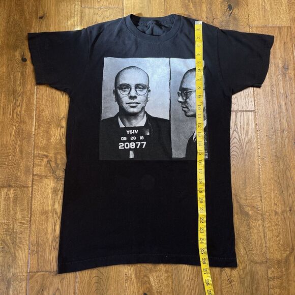 Logic YSIV Tour Merch Size Small Mug Shot Graphic Black T Shirt Slim Fit - Picture 2 of 4
